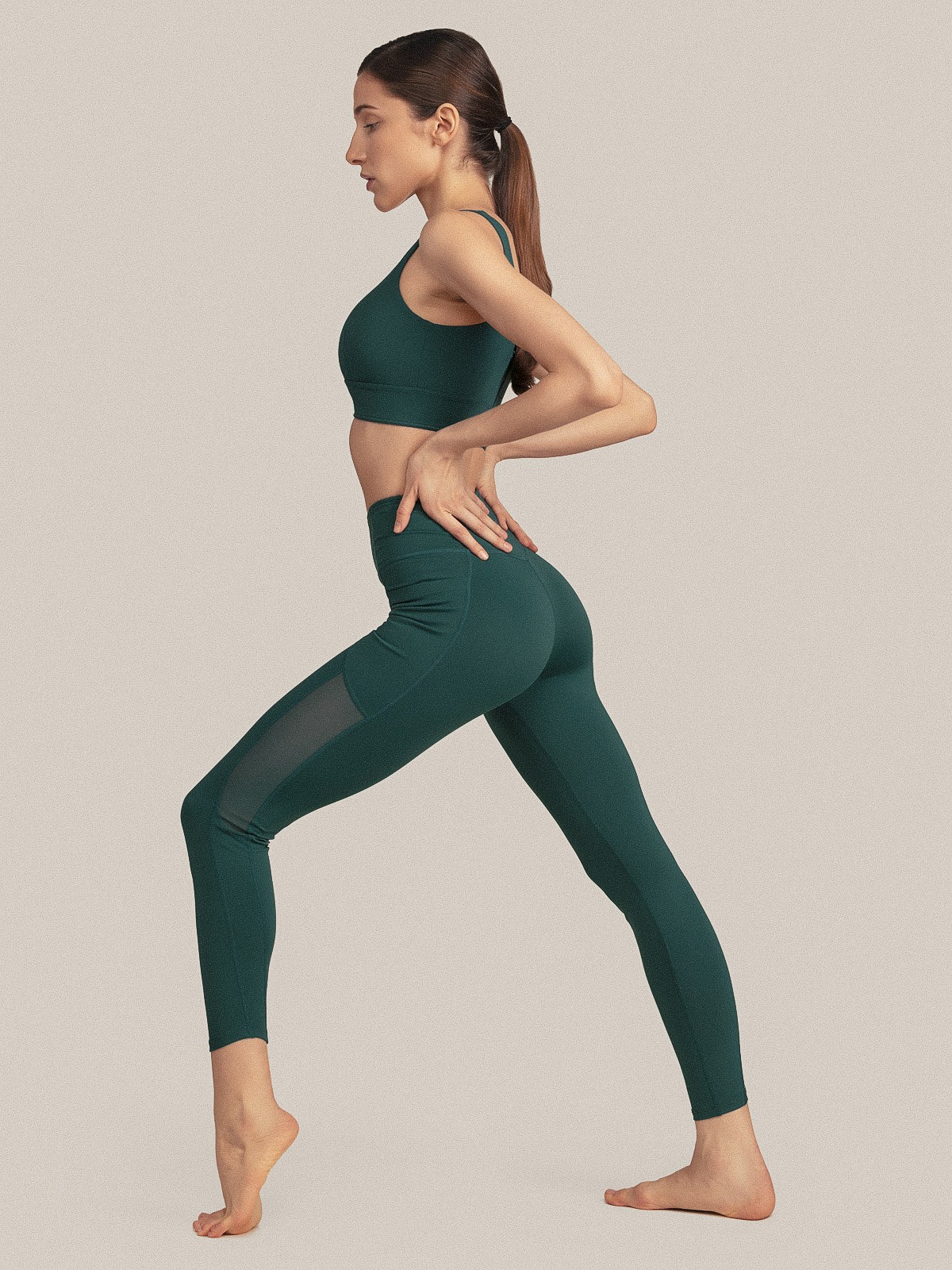 Graphic depicting a hexagonal cropped photo of an interior room design with grid lines along its borders.